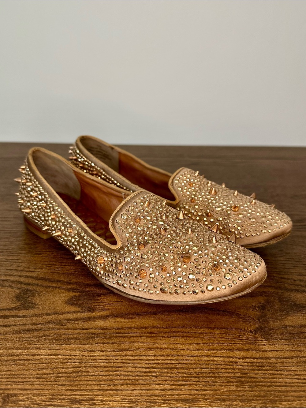 Sam Edelman Adena Spiked Loafer Rose Gold Size 6.5